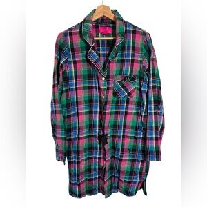 VICTORIA'S SECRET Women's Pink PLAID PAJAMAS NIGHT Time SLEEP SHIRT DRESS Small